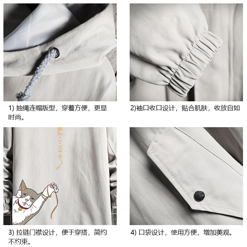 JK41013-P85加棉款-P115纯棉连帽夹克男士大码工装夹克男网格,男装夹克,电商A040A