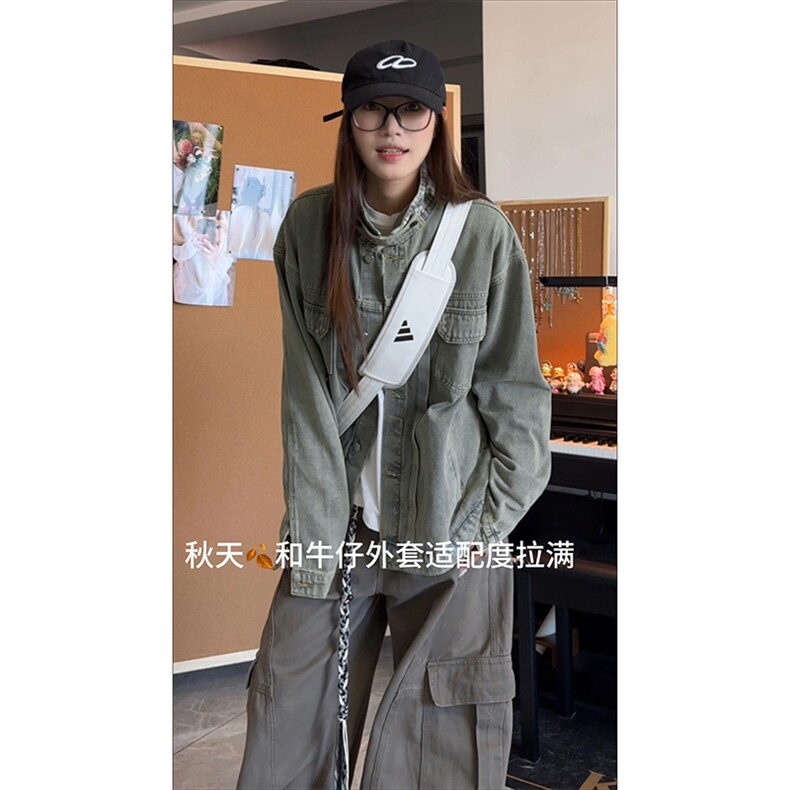 工装文艺街头复古上衣韩版潮流时尚拼接感牛仔外套HY857P70,男装工装外套,电商A102B