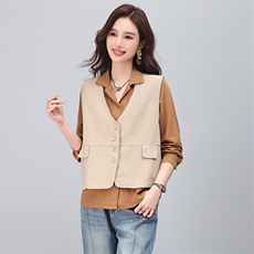 2023秋装新款百搭棉麻马甲，女装马甲，小林双子