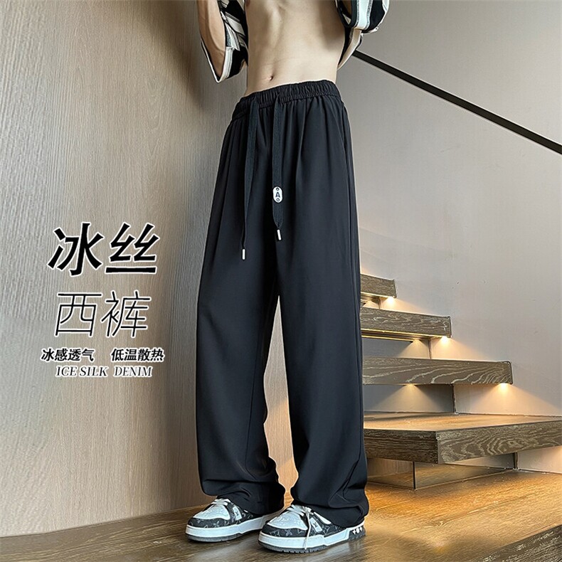 2026春季新款内景大码直筒冰丝裤M-5XBK06-1特P20,男装休闲裤,电商A022