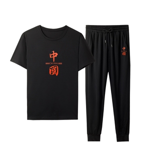 夏季T恤男运动套装短袖套装男夏装衣服男套装潮流休闲男士休闲t恤图片