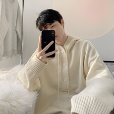 针织衫男女韩版潮流宽松连帽百搭帅保暖2025冬季ins毛衣MZ616-P72，男装针织衫/毛衣，星座412-3
