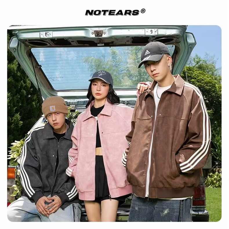HT116-P65美式粉色衣外套女春秋款小个子翻领拉链夹克开衫上衣,男装T恤,电商B323A