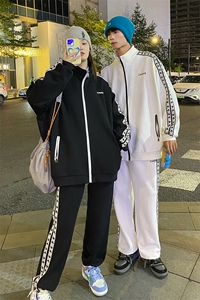 EQ134 开衫卫衣男女学生班服春季ins情侣装秋装外套 裤P55 衣P68图片