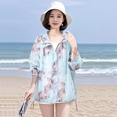 2026新款清凉防晒轻薄女装连帽防晒衣外套B25696防紫外线中长款，女装防晒衣，板酷