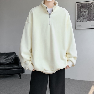 M-8XL秋冬半拉链卫衣摇粒绒大码学生复古外套立领上衣WY5105/P58图片