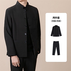 新中式中山装男夹克外套痞帅春秋西装一整套西服上衣潮XW22，男装夹克，星座1116A-2（原606A-1）