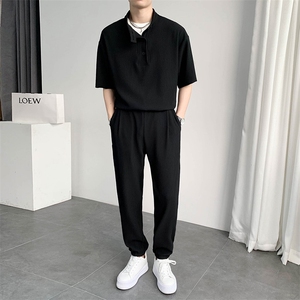 夏轻熟风高级感百叶条宽松薄款冰丝短袖两件套TZ25/P100控149图片