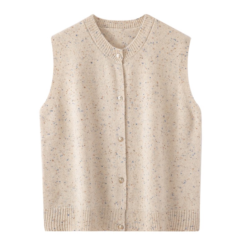 2025年秋季新款七针小v领针织羊绒马甲时尚休闲通勤百搭，女装羊绒衫，博友羊绒