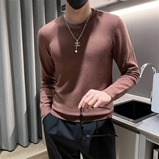 店主风小伙秋冬男纯色圆领套头针织长袖毛衣男士301A-1/M63/P38，男装针织衫/毛衣，星座301A-1