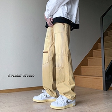 B221美式ins高街暗黑小众个性多口袋休闲裤子LK23043-P65控88，男装休闲裤，电商B221