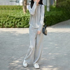 2025百搭时尚简约女款条纹羊毛套装，女装羊毛衫，哲奥羊绒