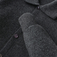 2025年秋季新款百搭女士带兜扣子长袖羊毛POLO开衫，男装羊毛衫，牧绒家园高端店