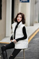 结 羽绒马甲 90白鸭绒，女装马甲，衣佳佰分