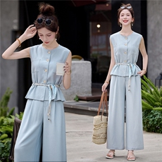 2026夏季新款苎麻马甲套装，简约时尚，不挑身材，穿着高级感，女装套装/套裙，米莱