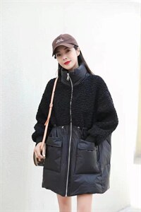 皮毛一体拼羽绒图片