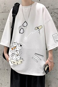 Q11115-P30 春夏季七分袖t恤男大码五分袖男短袖中袖   大皂风图片