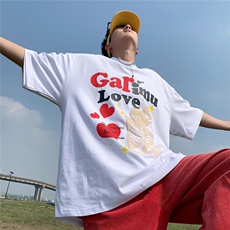 短袖美式潮复古骷髅发泡立体印花T恤打底衫G017-P40控58，男装T恤，星座216(原A116)