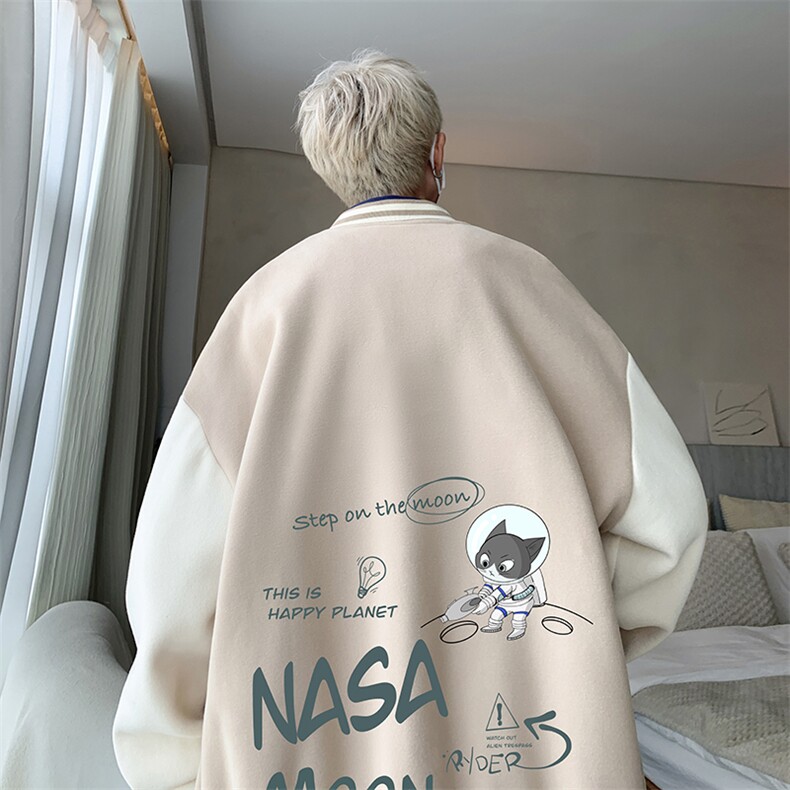 摇粒绒棒球服男大码开衫卫衣男夹克 BF86187-P65图片