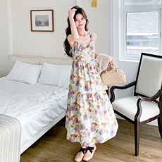 2025新款夏装3D油画连衣裙度假防晒小衫两件套2520-p175控258，女装连衣裙，2D009