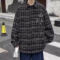 潮小香风外套男秋季新款轻熟高级感工装上衣千鸟格潮牌开衫夹克，男装夹克，星座218-1（原230）