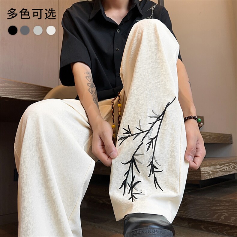 夏季男士新中式休闲裤 时尚港风直筒裤 K81-P25图片
