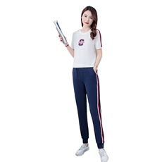 品牌冰丝运动服套装女夏季2024新款休闲速干短袖夏装两件套，女装套装/套裙，梦依杭