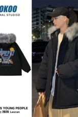 MM48077-P130冬季大毛领棉衣男士大码加厚棉袄男棉服，男装棉衣，电商A040