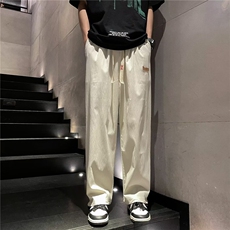 夏装新款现货港风毛巾绣运动裤休闲裤男宽松K117-P30，男装休闲裤，星座1109-3