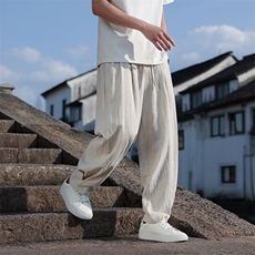 高品质苎麻风春夏休闲棉麻长裤子男女同款K590-P85，男装休闲裤，星座313B-4（原星座309A-1）