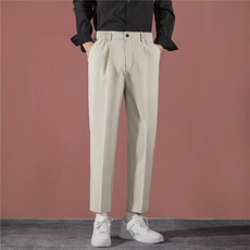 小西裤男九分修身直筒休闲裤子男士垂感春秋季西装裤K85，男装西裤，星座1116A-2（原606A-1）