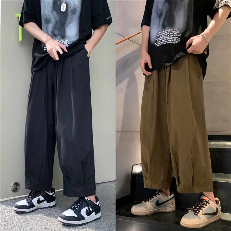 棕色日系cityboy裤子古着vintage复古工装裤男oversize阔腿灯笼裤,男装休闲裤,星座601-1