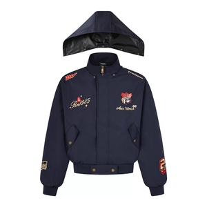 美式复古刺绣勳章夹克男女款春秋季小众短宽帽子可拆卸外套ins潮，男装夹克，星座302B