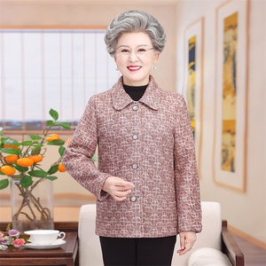 中老年毛大衣女装妈妈装加厚外套老年人婆婆针织翻领长袖上衣老人,女装中老年女装,亚东羊绒制品