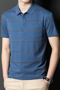 PJ02368男式2023年夏季新款纯棉T恤衫男短袖翻领休闲polo体恤P55图片