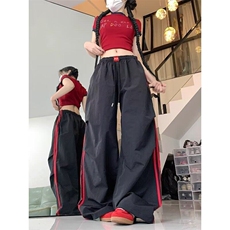 美式凉感速干防晒工装裤男女夏季潮hiphop条纹撞色休闲情侣伞兵裤，男装防晒衣，星座813-2