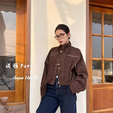 2572-P73美拉德外套女2025春秋季新款时尚美式复古工装，男装工装外套，电商B323A