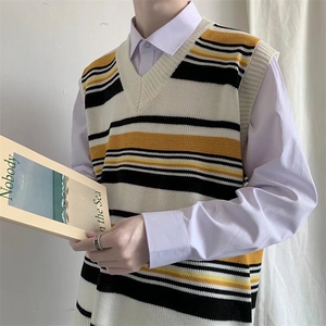 毛衣男韩版潮流修身V领短袖毛衣MG610P40图片
