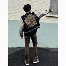 JK180-P39美式高街vibe棒球服男款秋季痞帅光明会之眼刺绣夹克，男装夹克，电商B323A