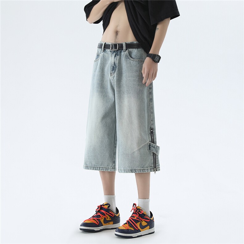 宽松牛仔七分裤男生中裤KD601-P50,男装牛仔裤,电商D312-1