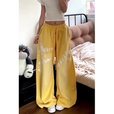 水洗渐变字母印花卫裤女宽松慵懒垂感跳舞阔腿休闲运动裤K5365，男装休闲裤，星座1116A（原606A-3）