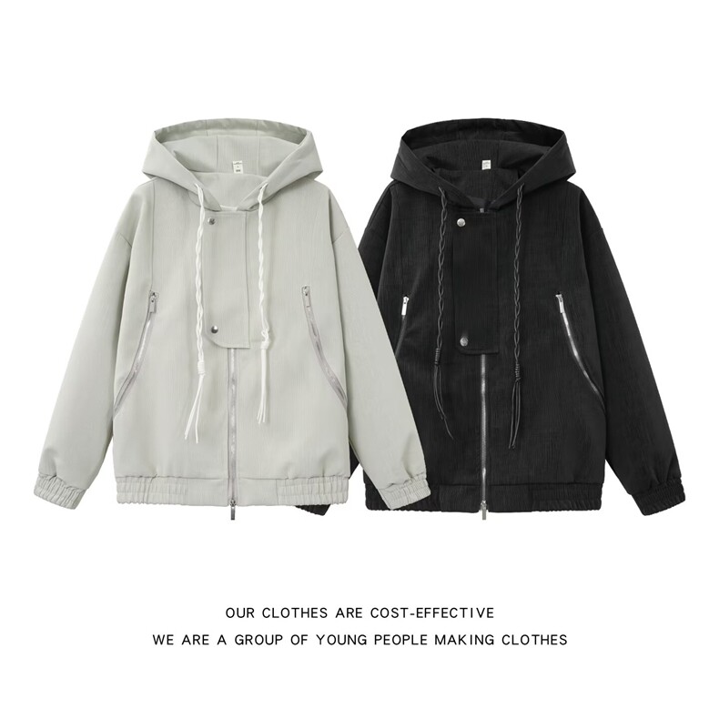 现货潮流连帽外套男女生新款春秋季超好看宽松休闲雾面PU皮衣上衣，男装皮衣，星座302B