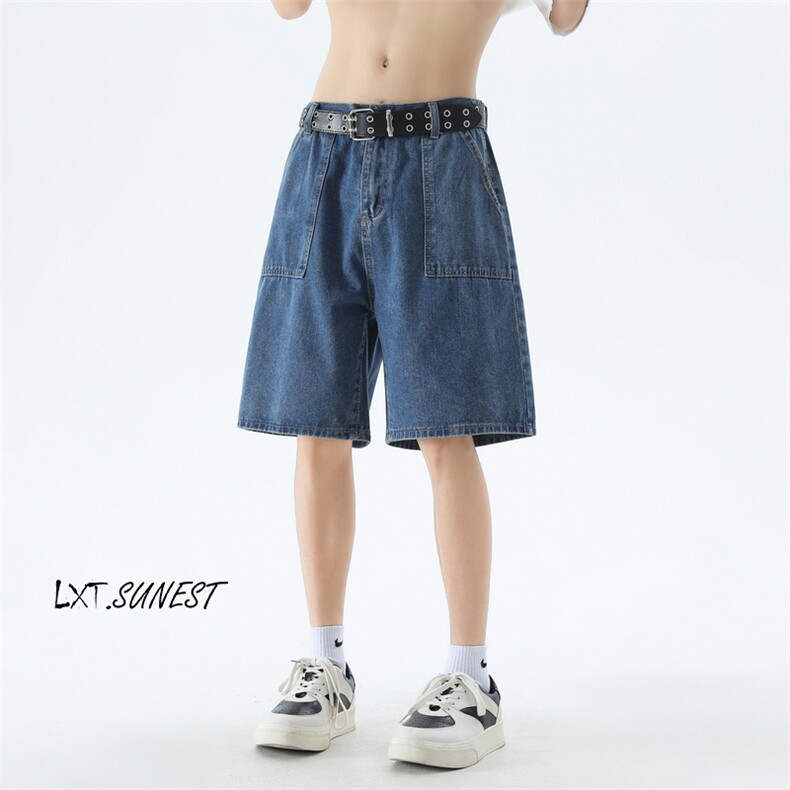 D321-K228#夏季薄款宽松多口袋牛仔裤P45（S-2XL）,男装牛仔裤,电商D321