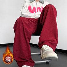 加绒秋款垂感休闲裤宽松直筒裤灯芯绒拖地裤常规45，加绒55，男装卫衣，星座310A-4