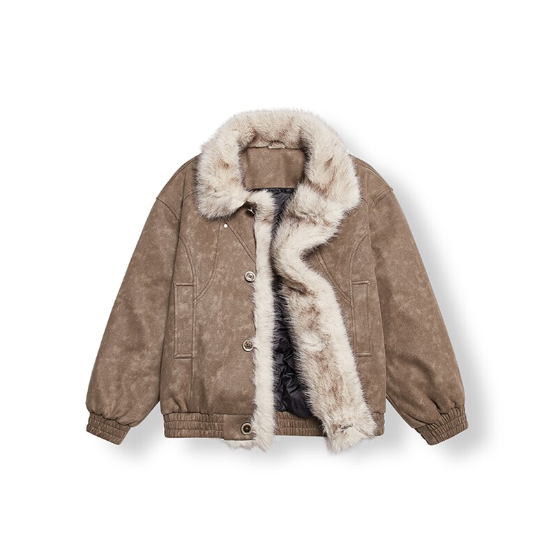 新标90白鸭绒2025座山雕烫金麂皮绒时尚潮流羽绒服YR6071-P245，男装羽绒服，电商D240-242