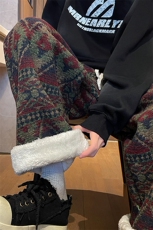 8XL-M羊羔绒裤子男冬季加绒加厚民族风重磅针织棉裤大码KZ023P78，男装休闲裤，电商B312