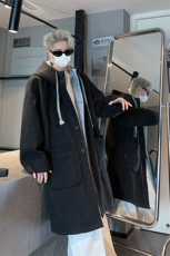男装长款过膝呢料呢子大衣24冬季呢子连帽外套XZ514-2-F11-P128，男装毛呢大衣，星座514-2(原B239)