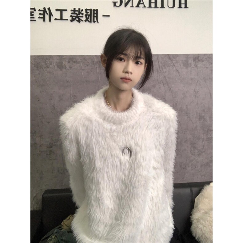 【有货】5508LL-特P55海马毛毛衣男慵懒高级感毛绒针织衫外套,男装针织衫/毛衣,星座1007（原301D）