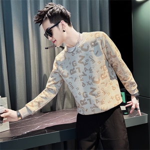 W7807-P58控78春秋季卫衣男ins潮牌长袖T恤2025新款男装时尚内搭图片