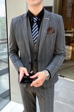 2025新款男士休闲西服套装深灰浅灰黑色西服2218-P220，男装西服，星座311B